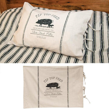 Tip Top Feed Farmhouse Stripe Queen Pillow Sham - The Fox Decor